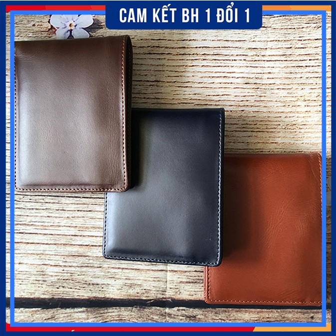 [MÃ DUDU20K GIẢM 20% TỐI ĐA 30K ĐƠN TỐI THIỂU 500K] Ví Da Nam Da Thật Cao Cấp, Ví Nam Da Bò trơn trẻ trung, 3 lớp lót da